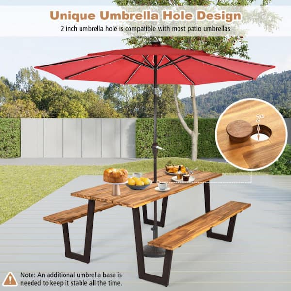 Clihome 1-Piece Wood 70 in. L x 30 in. W Outdoor Dining