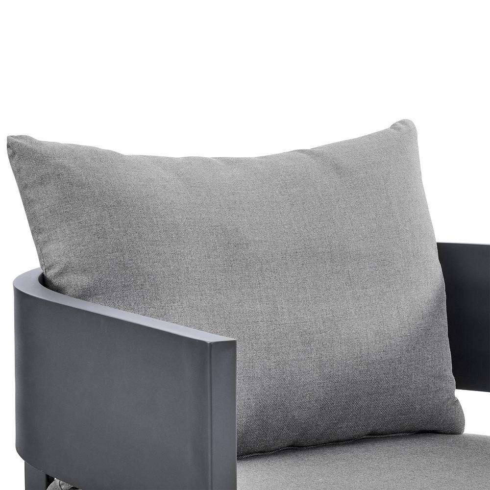 Menorca Dark Gray Aluminum Outdoor Lounge Chair with Cushions
