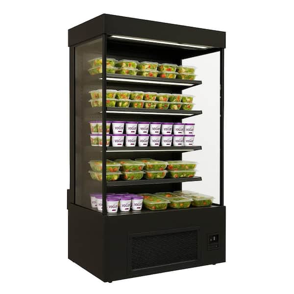 40 in. W 15 cu. ft. NSF Commercial Air Curtain Open Case Merchandiser Cooler Refrigerator in Black