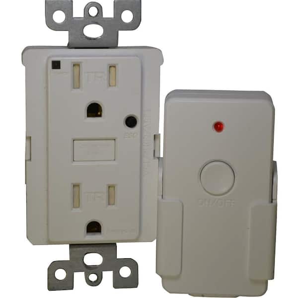 Eco Shark Energy Saving 15-Amp Duplex Outlet with Remote - White