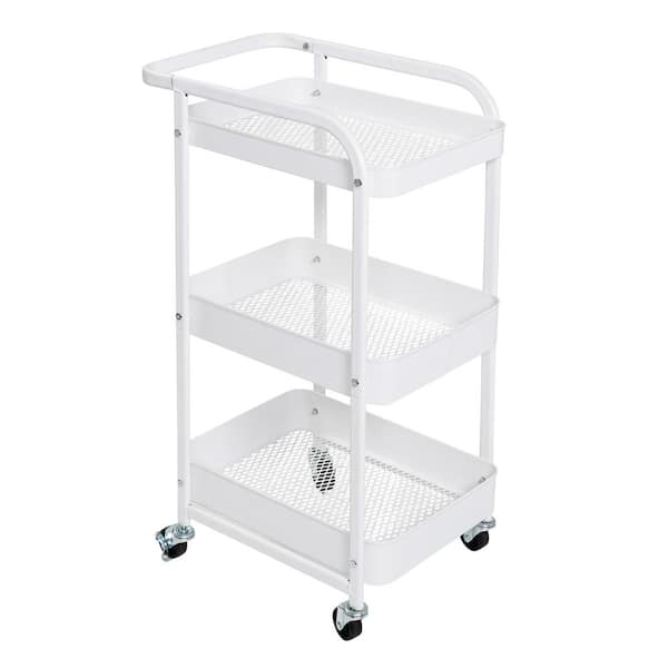 Honey-Can-Do Steel 3-Tier Cart with Side Storage