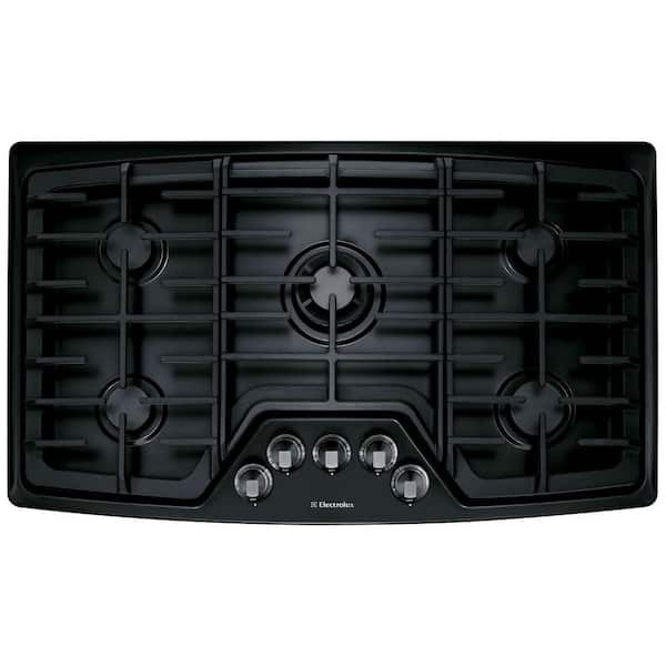 Electrolux 36 in. Deep Recessed Gas Cooktop in Black with 5 Burners and Min-2-Max Burner