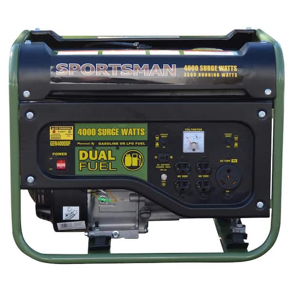 Sportsman 4,000/3,500-watt Dual Fuel Powered Portable Generator, Runs on LPG or Regular Gasoline