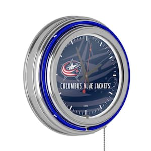 Columbus Blue Jackets Blue Watermark Lighted Analog Neon Clock