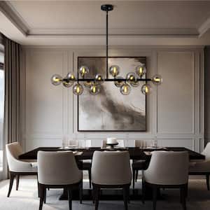 16-Light Black Globe Sputnik Dining Room Chandelier Mid Century Linner Kitchen Island Pendant Light