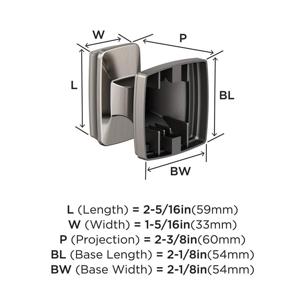 Brushed Nickel Single Prong Bathroom Robe Hook