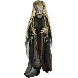 75 in. Touch Activated Animatronic Tree Man, Light-up White Eyes, Poseable, Battery-Operated
