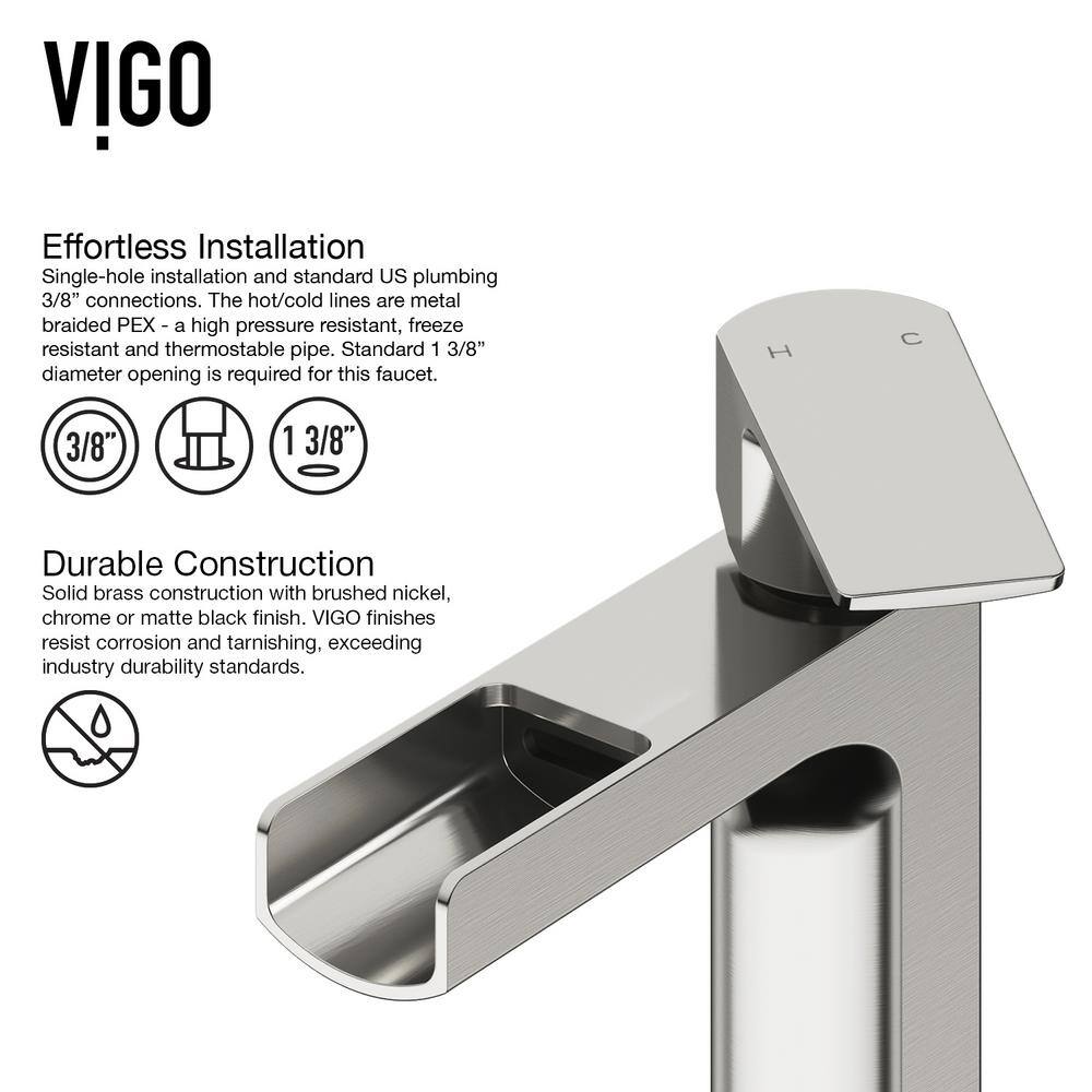 White Matte Stone Rectangular Vessel Sink with Brushed Nickel Faucet
