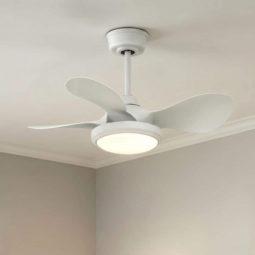 BICIK 24 in. White Modern Standard Downrod Mount Indoor/Outdoor