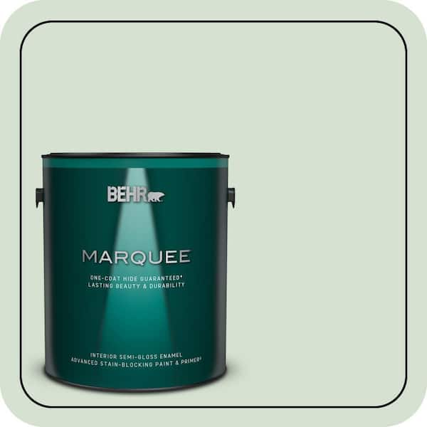 BEHR MARQUEE 1 gal. #S400-2 Comforting Green Semi-Gloss Enamel Interior Paint & Primer