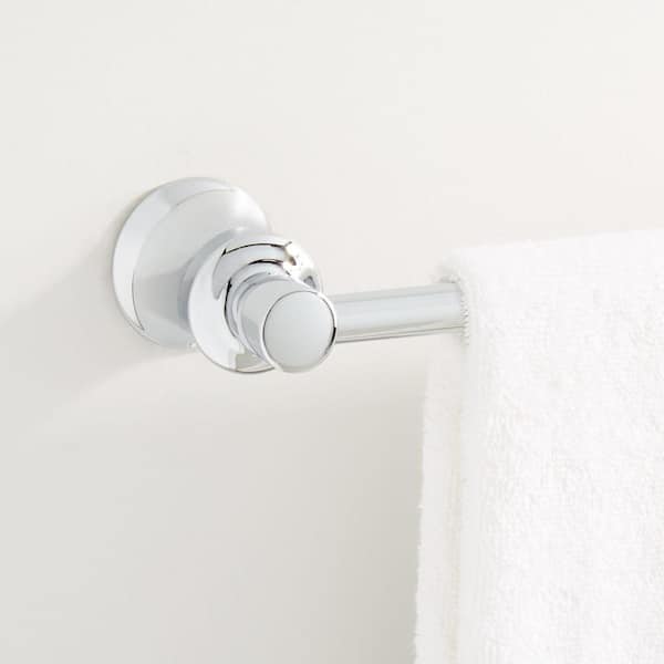 SIGNATURE HARDWARE Pendleton 24 in. Wall Mounted Single Towel Bar in Chrome