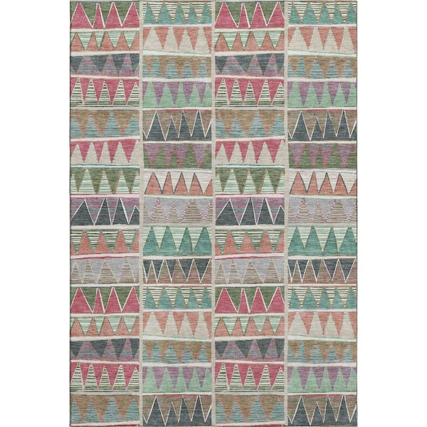Mayfield Premium Machine Washable Abstract AMF2205 Salmon 10 ft. x 14 ft. Area Rug
