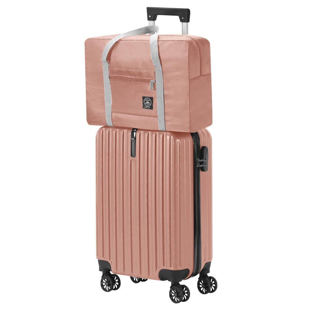 2 Piece Pink Hardside Spinner Luggage Set with Foldable Travel Bag price history on PriceWatchPro