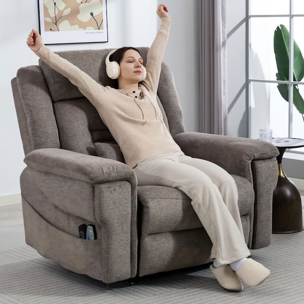 aisword Brown Extra-Wide Dual Motor Breathable Mesh Fabric Power