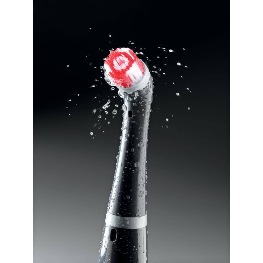 Gray and Red Cordless Electric Power Scrubber with Grip Handle