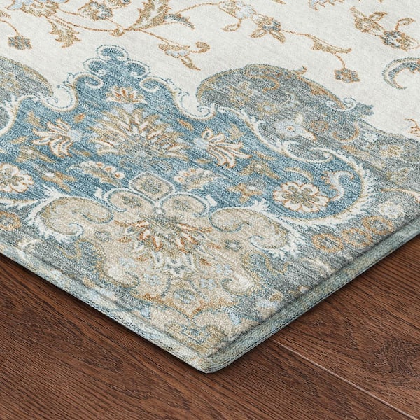 Mayfield Premium Machine Washable Abstract AMF2489 Ivory 2 ft. x 3 ft. Accent Rug