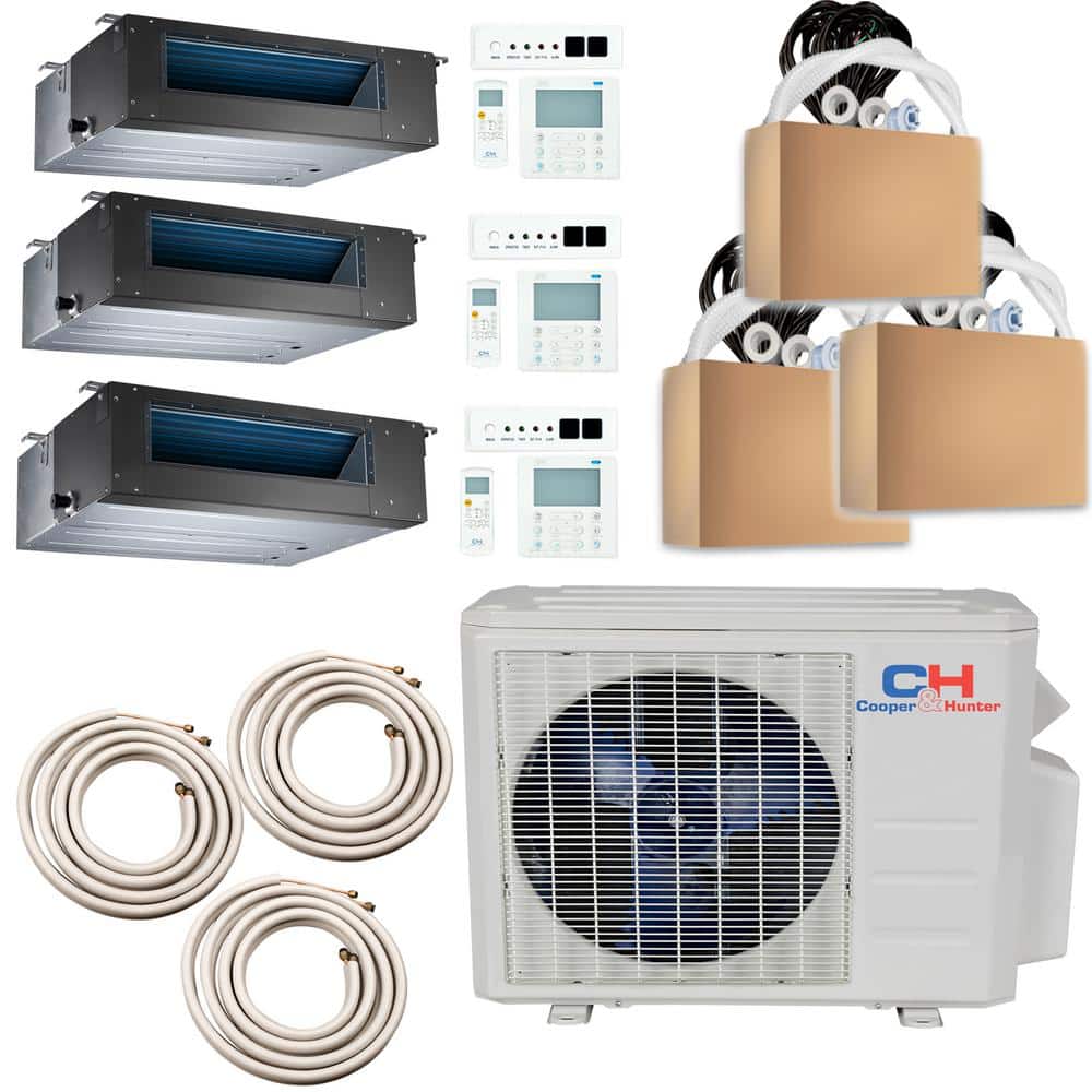 Sophia 27000 BTU 2.5 Ton 22 SEER 3-Duct Type Multi-Zone Ductless Mini Split Air Conditioner with Heat Pump 230V price history on PriceWatchPro