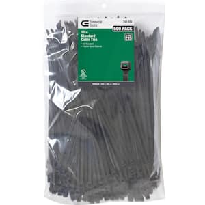 11 in. UV Cable Tie, Black (500-Pack)