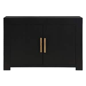 Aubrey Black Wood 54 in. Sideboard Server