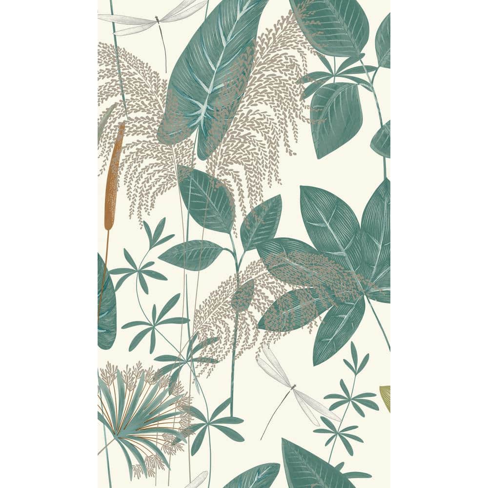 Green Mix Tropical Leaves Printed Non-Woven Non-Pasted Textured Wallpaper 57 sq. ft. price history on PriceWatchPro