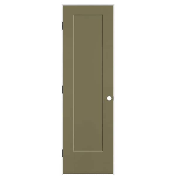 Masonite 24 in. x 80 in. 1-Panel Lincoln Park Right-Hand Solid Core Truly Olive Molded Composite Single Prehung Interior Door