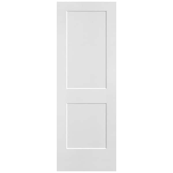 Masonite 28 in. x 80 in. 2-Panel Logan Single Bore Hollow Core Primed Molded Composite Interior Door Slab