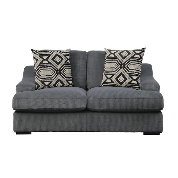 EVERGLADE HOME Cadence 68 in. Slope Arm Microfiber Straight in Gray