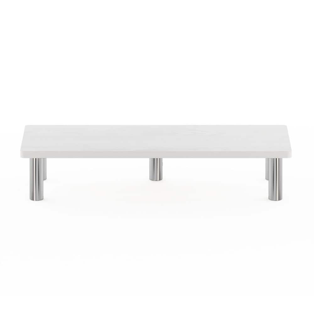 White Oak and Stainless Steel Desktop Monitor Riser Stand