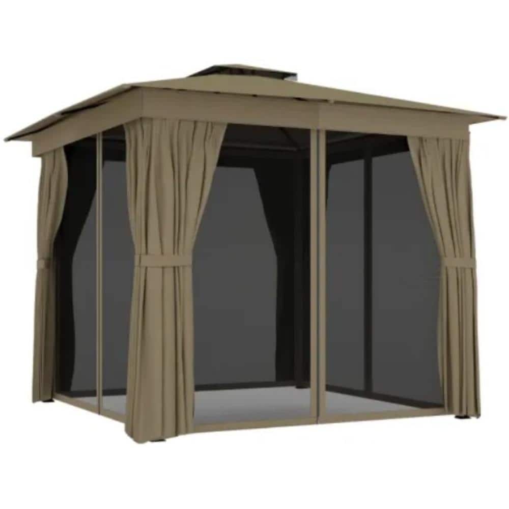 9.8ft. x 9.8ft. Khaki Soft Top Gazebo, Outdoor Canopy Shelter with Privacy Curtains & Mosquito Netting price history on PriceWatchPro