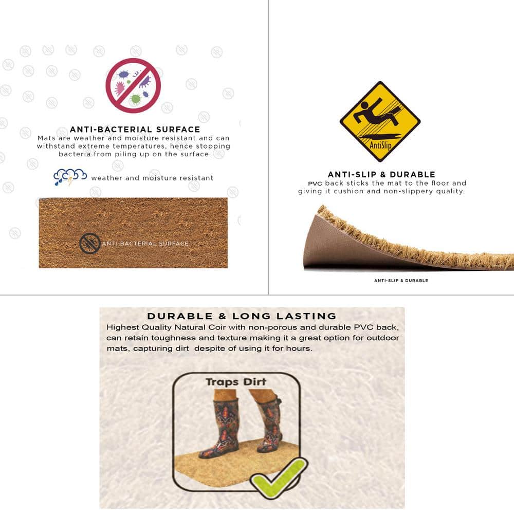 Personalized Classic Border Coir Outdoor Doormat, 18" x 30"