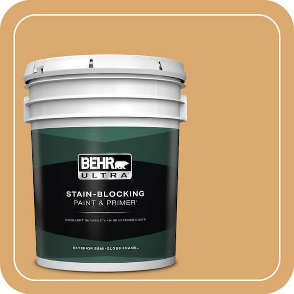BEHR ULTRA 5 gal. #ICC-70 Flower Field Semi-Gloss Enamel Exterior Paint & Primer
