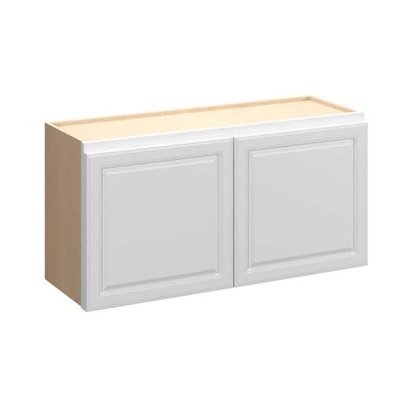 Kunal Kitchens Brighton Raised 33 in. W x 18 in. H x 12 in. D Plywood Assembled Wall Cabinet in Painted White