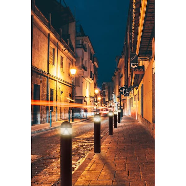 Round Line-Voltage Bronze LED Bollard Light Exterior Surface Mounted Aluminum 120-277V 4000K 39.75 in. x 6.5 in.