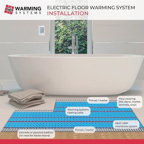 床暖房システム　floor warming system WARMING SYSTEMS 70 sq. ft. Electric Floor Heating Mat Kit 120V