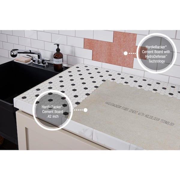 James Hardie HardieBacker with HydroDefense Technology 1/2 in. x 3 ft. x 5 ft. Waterproof Cement Backer Board