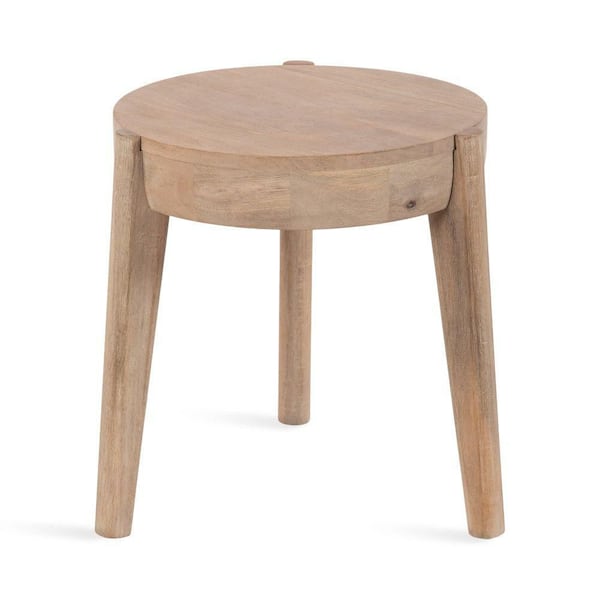 Vola 17 in. Natural Round Wood End Table