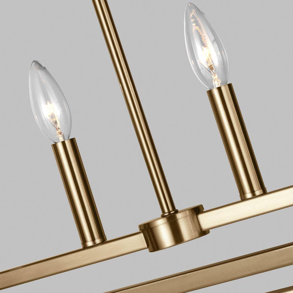 Satin Brass 6-Light Urban Rustic Island Pendant