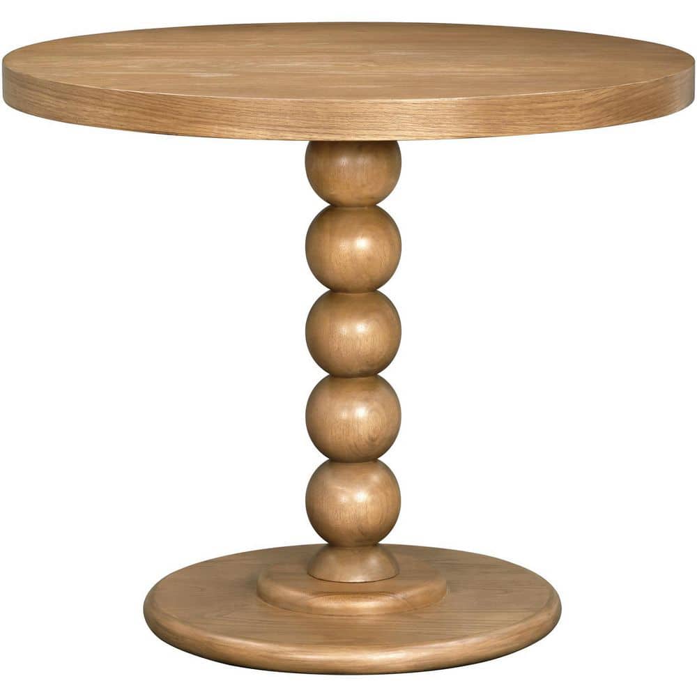 Becki Owens Modern Tan/Round Wood 36 in. Pedestal Dining Table Seats 4