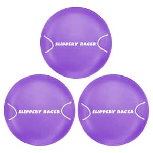 ProDisc Heavy-Duty Metal Saucer Sled with Handles, Purple (3-Pack)