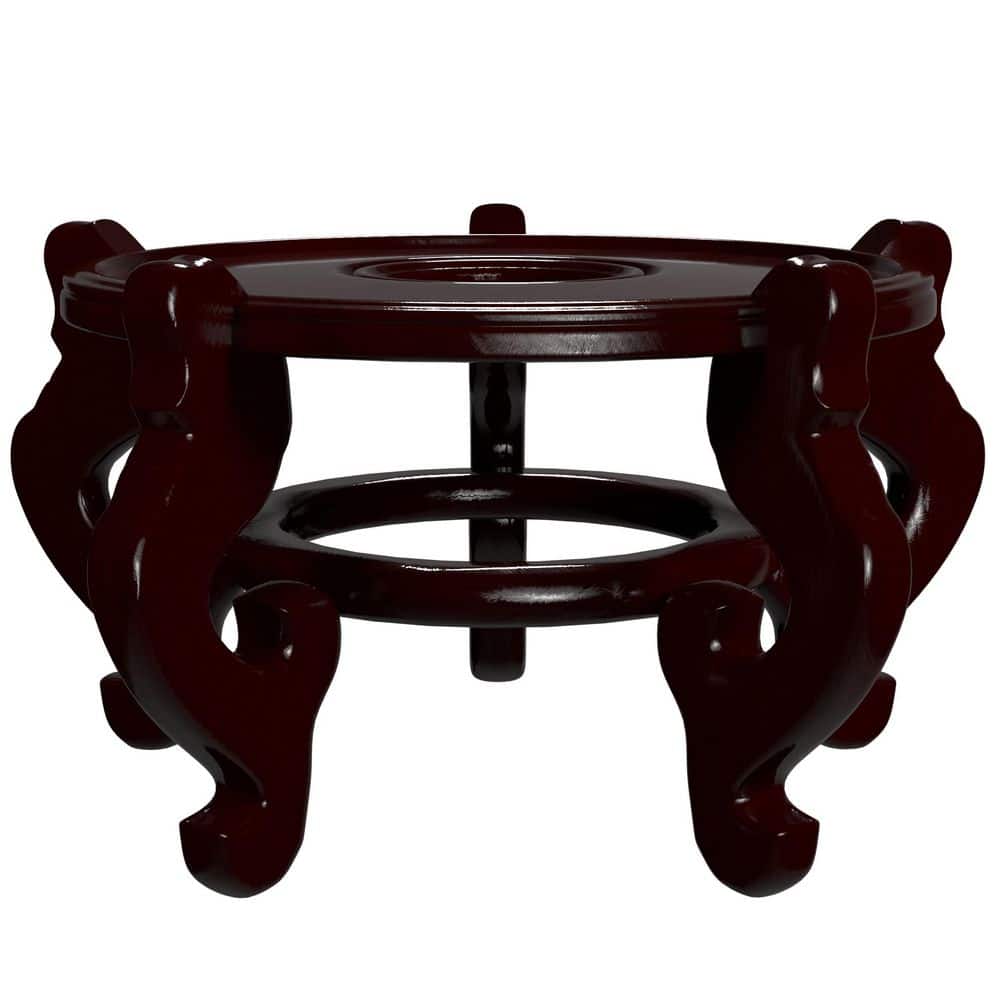 Oriental Furniture 15.5 in. Rosewood Fishbowl Stand in