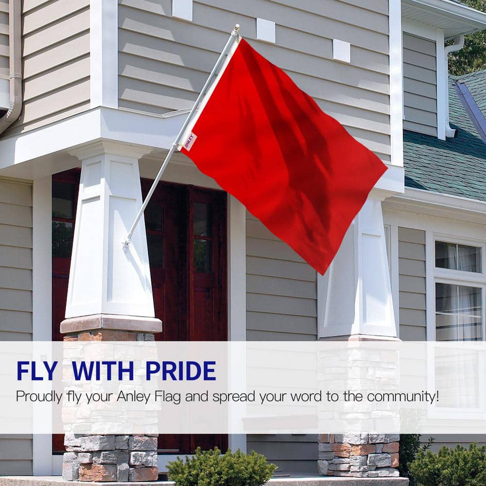 Solid Red Polyester 3x5 Foot House Flag with Grommets