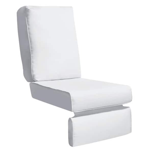 Unbranded 23 in.W X 28 in.H Replacement Outdoor Chaise Lounge Cushion, Patio Chair Sofa Recliner Deep Seat Cushion in White
