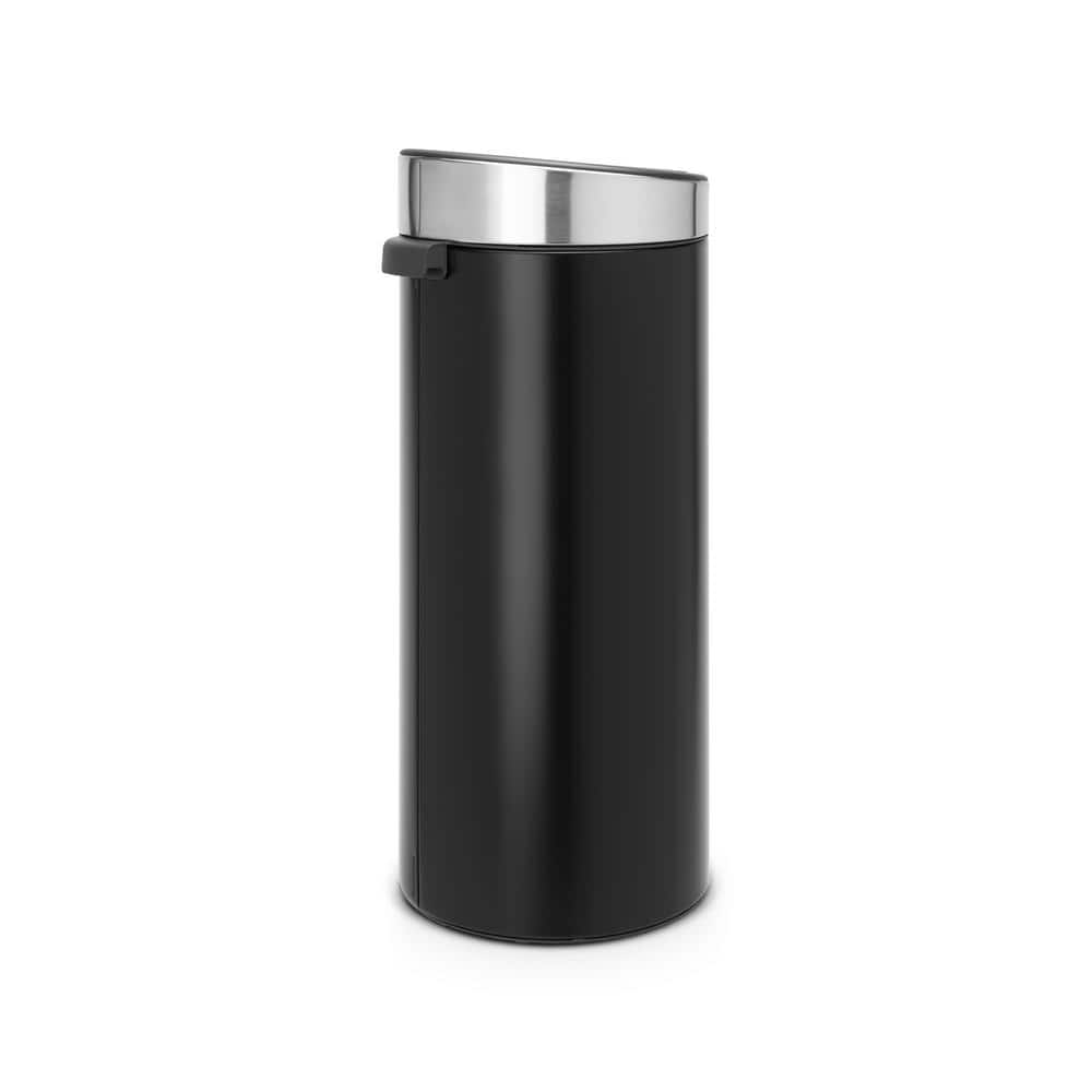 Matte Black and Steel 8 Gallon Touch Top Trash Can