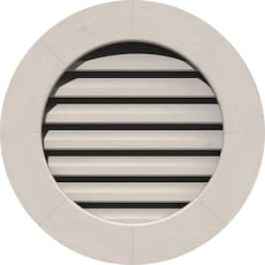 17 in. x 17 in. Round Primed Smooth Pine Wood Paintable Gable Louver Vent