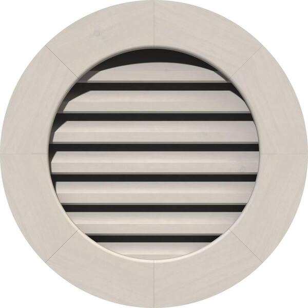 Ekena Millwork 27" x 27" Round Primed Smooth Pine Wood Paintable Gable Louver Vent Functional