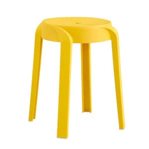 6-Piece Yellow Round Stackable Nesting Plastic Outdoor Bar Stool Flexible Seating Decorative Stools Chairs for Patio