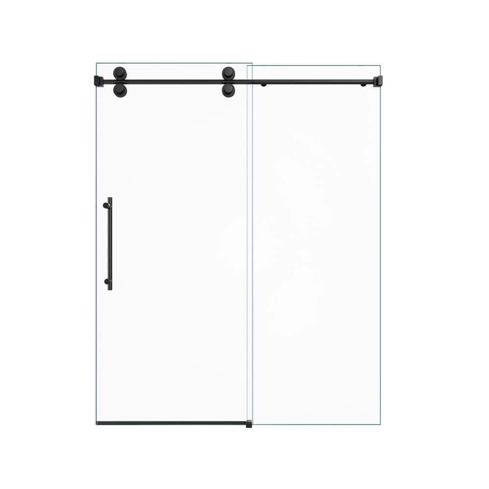 48 in. W x 76 in. H Sliding Frameless Shower Door in Matte Blackwith Clear Glass price history on PriceWatchPro