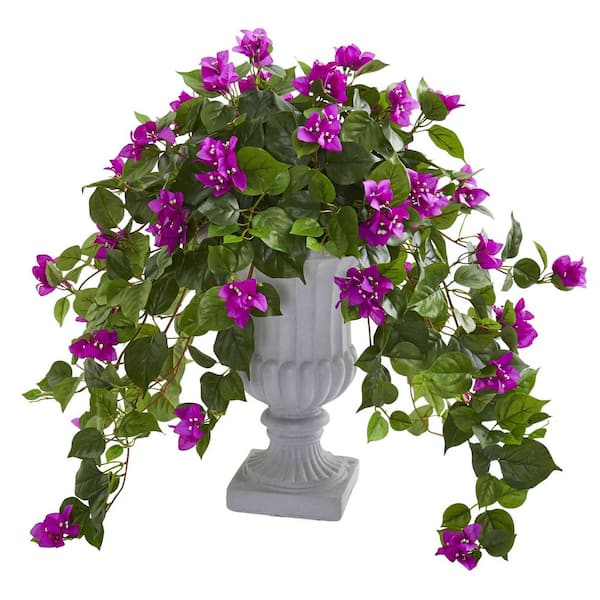 Nearly Natural Indoor Bougainvillea Artificial Plant in Decorative Urn ...