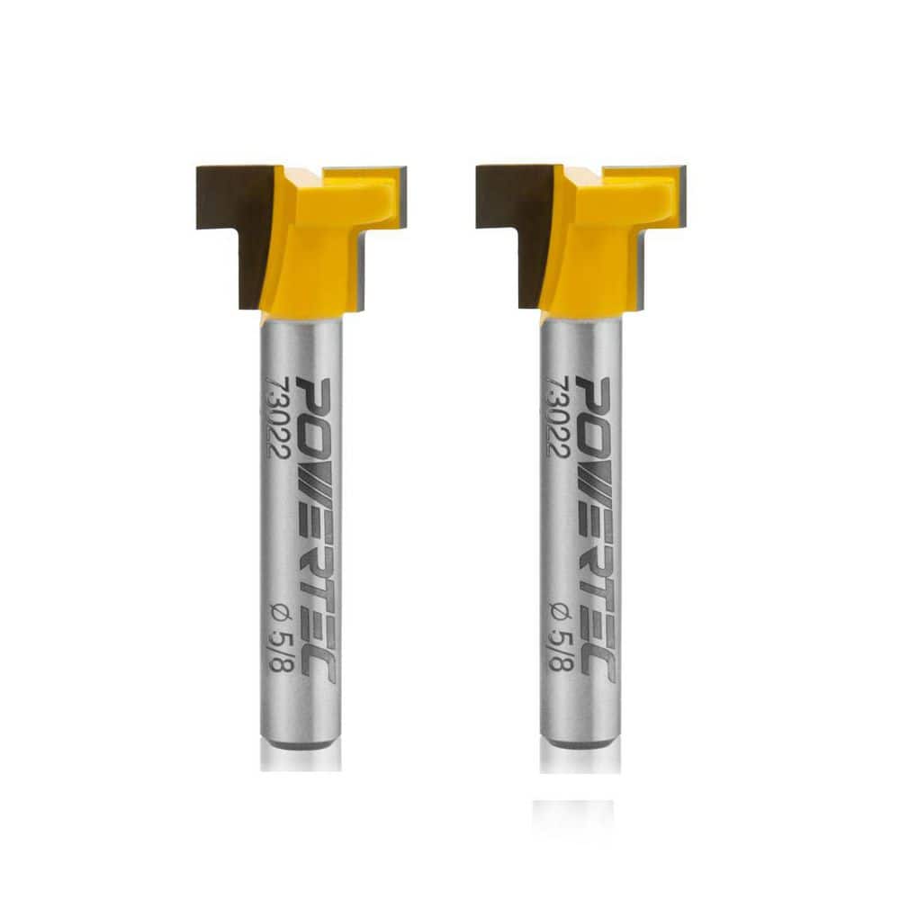 POWERTEC 5/8 in. Dia x 3/16 in. H x 1/4 in. Shank Carbide Tipped T ...