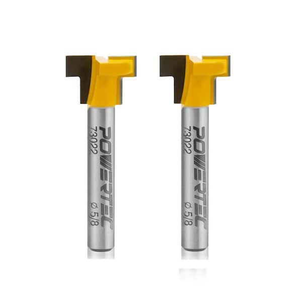 5/8 in. Dia x 3/16 in. H x 1/4 in. Shank Carbide Tipped T Slot Router Bit (2-Pack)
